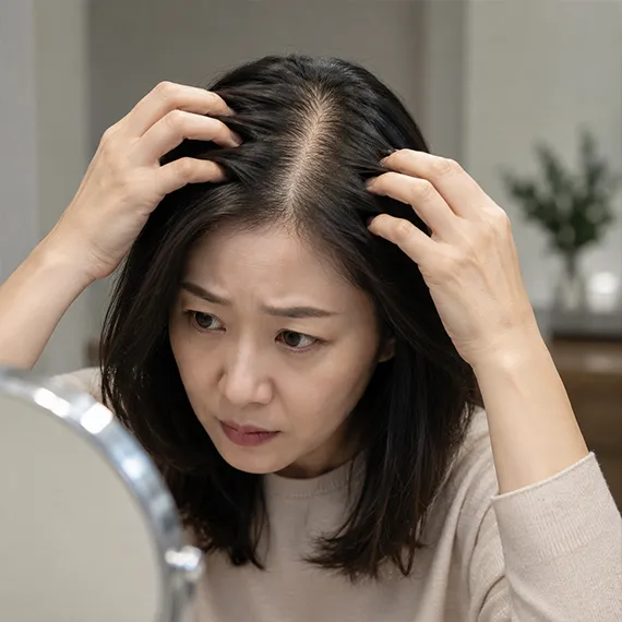 가르마를 탈 때마다 두피가 훤히 보여요
